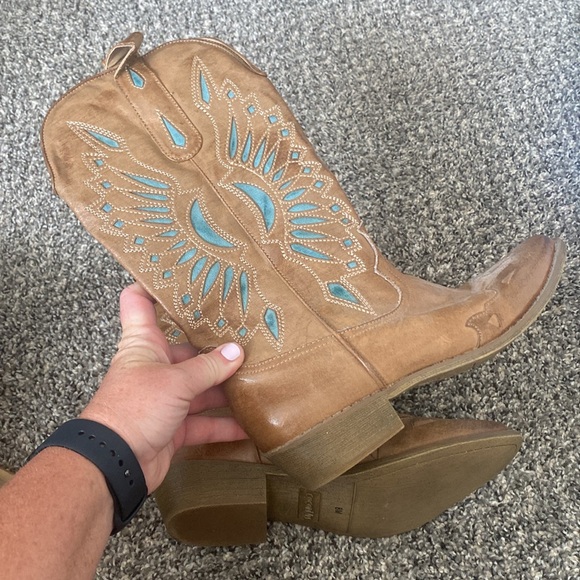 Brand New Coconuts Bandera Cowboy Boot | size 8 | Never Worn Brown Boots | boho - Picture 2 of 7